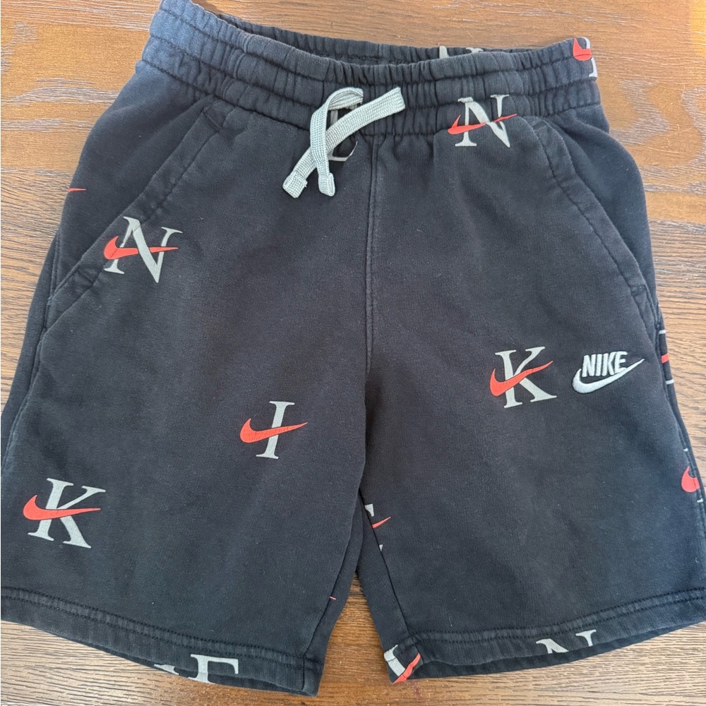 Nike Kids Black and Red Logo Shorts